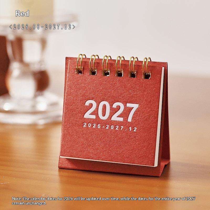 [TG835]2027 Mini Simple Calendar Small Desk Calendar Creative Coil Calendar Planner Desktop Decoration Office Stationery