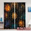 2D Plåttryck JIT 2 st Gardiner (Utan stång) Kosmiskt Zodiakhjul Snygga Gardiner&Fönsterbehandling Hållbara Polyestergardiner