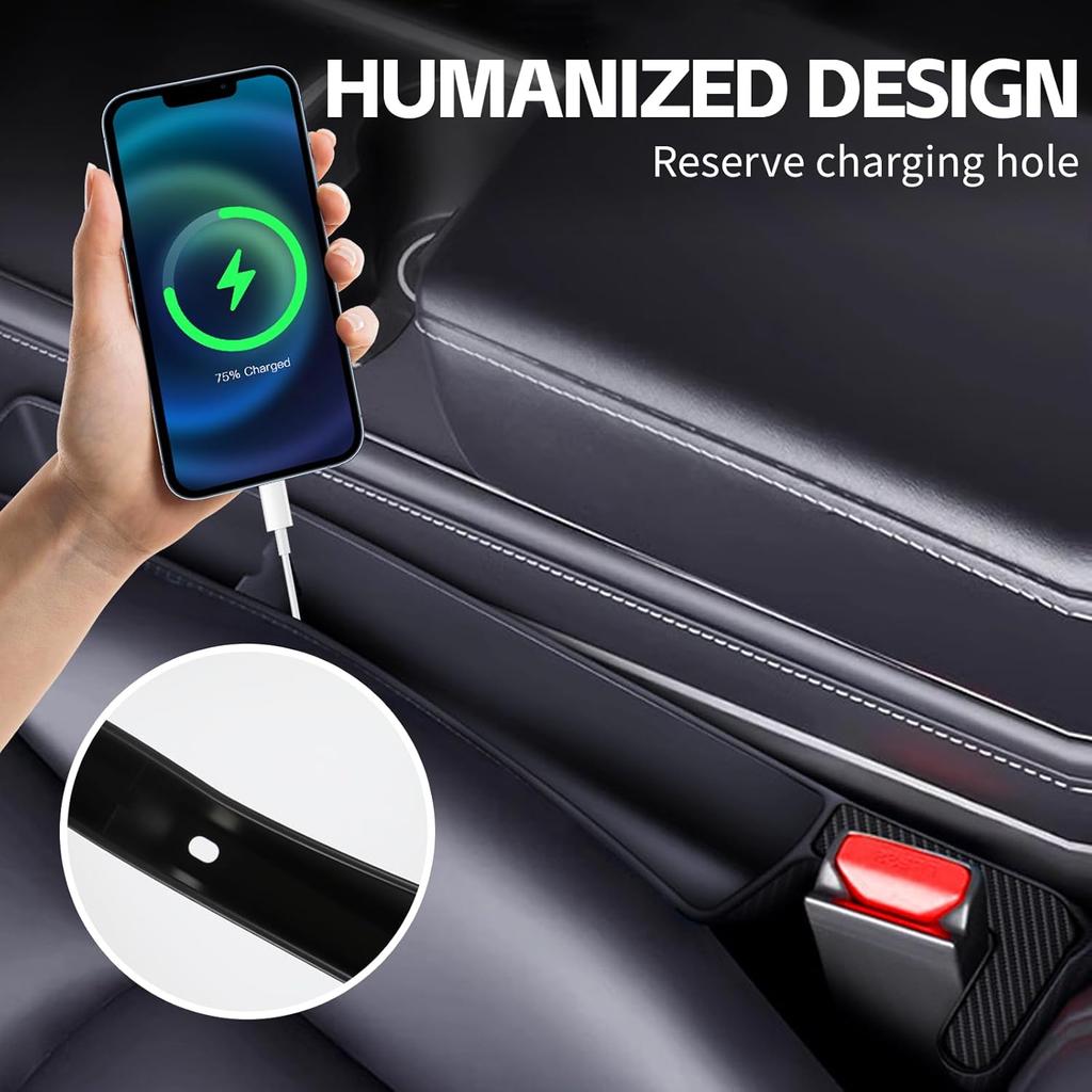 2PCS Car Seat Gap Filler Organizer, Multifunctional Seat Gap Storage Box for Phone Key, Stop Things from Dropping Between Seat and Console, Universal