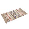 Hand Woven Cotton and Linen Tassel Floor Mat Bedroom Entrance Bedside Geometric Carpet Bathroom Floor Mat