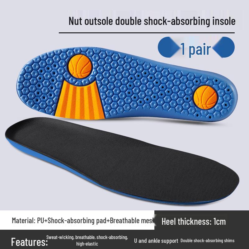 

Breathable Men s & Women s Sports Insoles: Shock-Absorbing, Sweat-Absorbing, Soft Summer Fit 35 синій