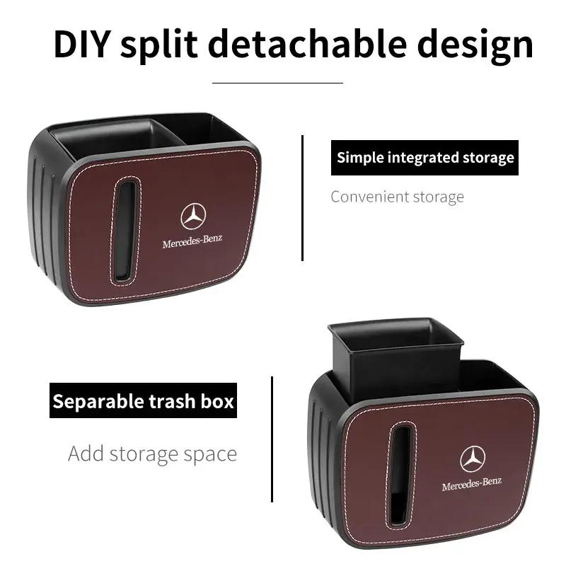 Contenitore portaoggetti interno auto Pattumiera Push Can Mini bidone della spazzatura Sportello Sedile Per Mercedes Benz AMG Classe C S W212 W222 W176 AMG GT