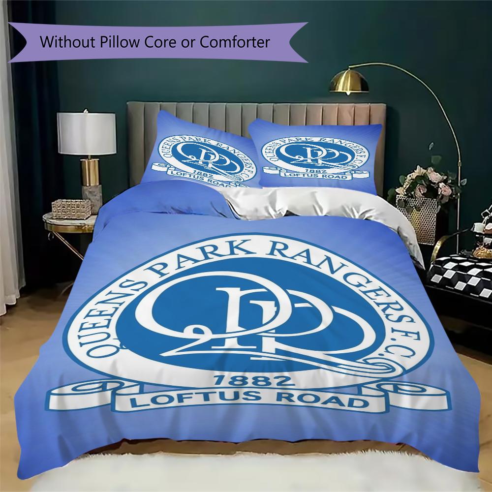 Queens Park Rangers fc Pattern Bedding uilt Set uilt Cover Pillowcase Home Decoration Birthday Gift (1 * duvet cover + 2 * pillowcase without core)