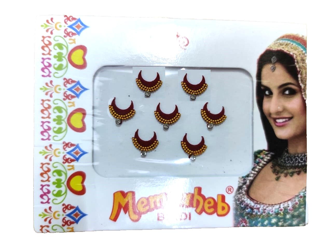 @ Indian Traditional Half Moon Shape With Stone Bindi For Women Zr-8079-60%Off