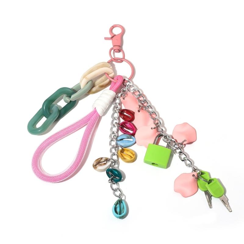 Miniature Lock and Key Pendant Keychain for Purses Backpacks Creative Handmade Gift Stylish Bags Purses Accessories