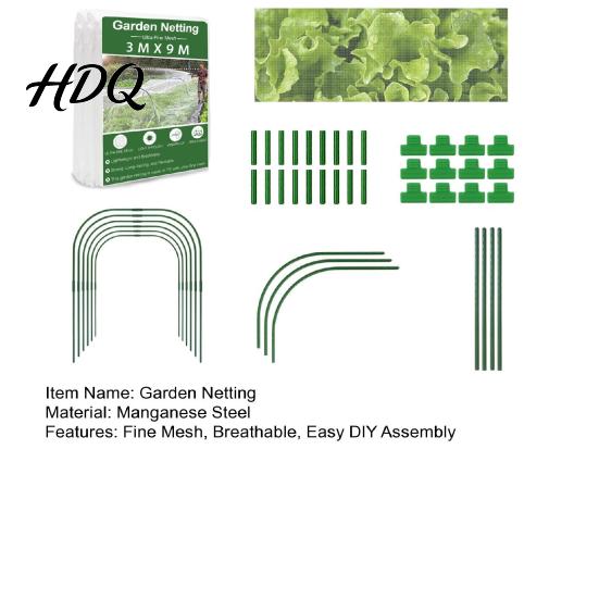 Set Rinforzato di Archi da Giardino Kit Rete per Aiuole Rialzate Copertura Fine per File Tunnel di Crescita Rete di Esclusione Piccoli Animali con Archi Clip Insetti