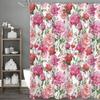 Vårrosa blommigt duschdraperi, Dekorativt duschdraperi för badrum, Vattentätt duschdraperi med krokar