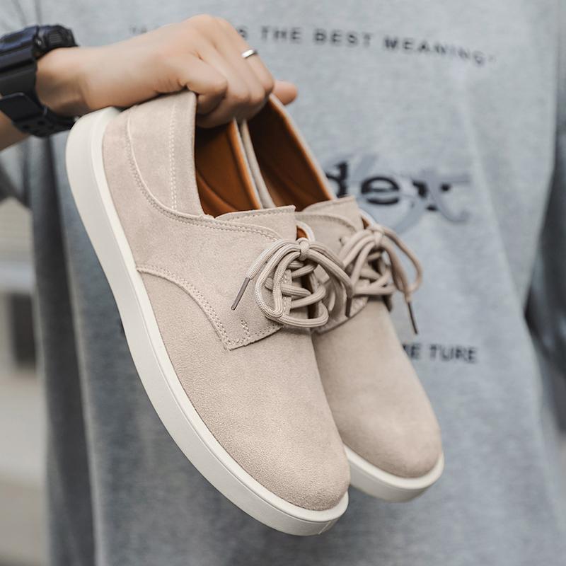 New Korean Suede  Men's Sneakers Solid Casual Soft Comfort Breathable Non Slip Fashion Holiday GiftsPreppy All Season Walking