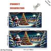 2D Christmas Garage Door Backdrop Santa Claus & Lit Tree Photography Background