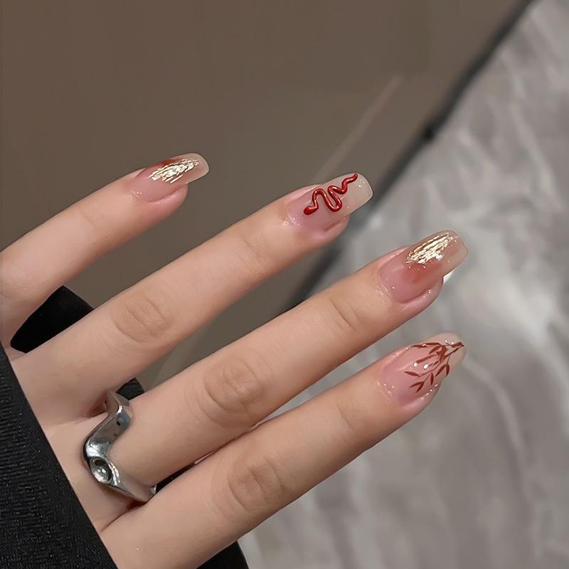 10pcs 3D Snake Nail Charms Alloy Gold/Silver/Red Snake Nail Art Rhinestones Manicure Salon Jewelry For DIY Luxury Accessories