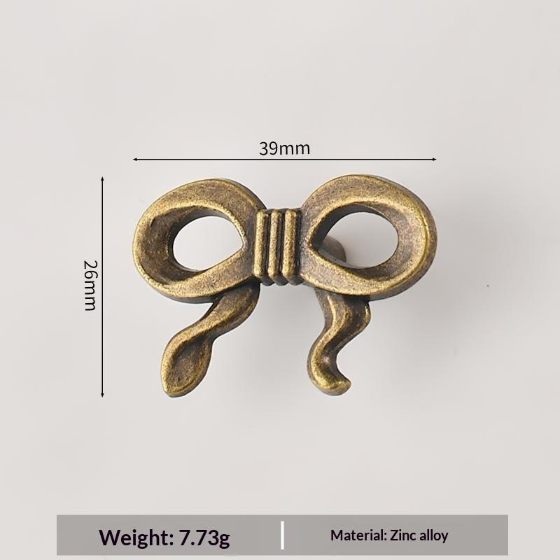 Bowknot Single-Hole Handle For Wardrobe Doors Drawers And Cabinets Retro Zinc Alloy Single-Hole Furniture Small Handle