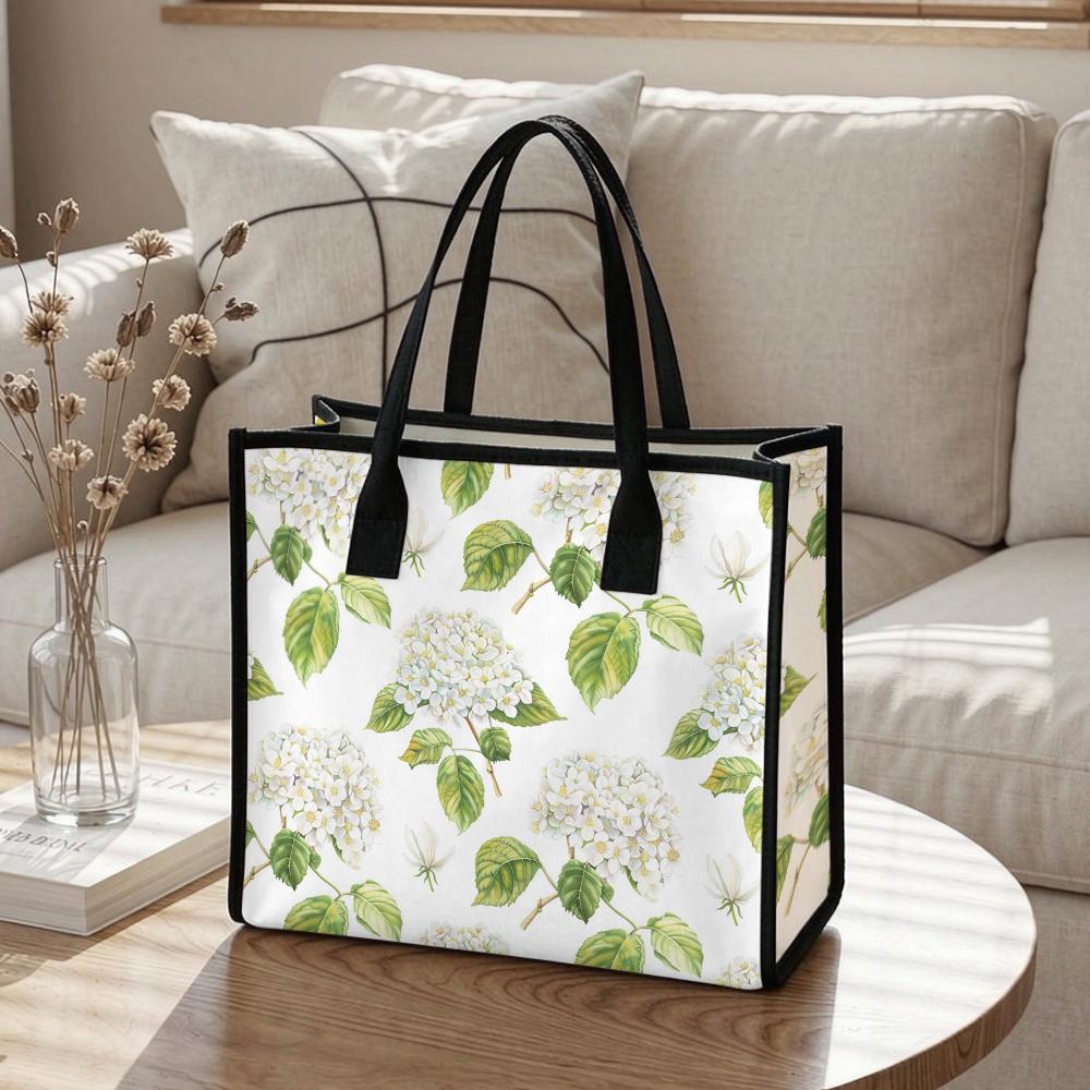 Floral Printed Tote Bag Casual Large Capacity Handbag for Daily Shopping Outing