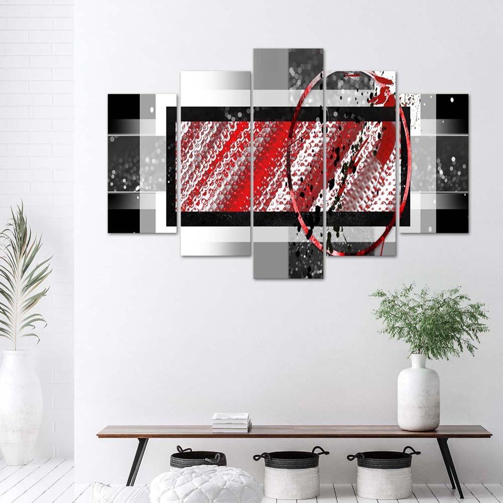 Feeby Five piece picture canvas print, The charm of geometry