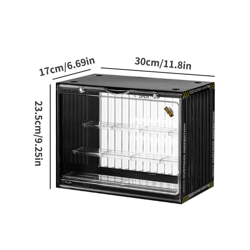 

Трехслойный большой ящик для хранения, магнитный ящик для хранения, акриловый шкаф для демонстрации кукол, пылезащитный дисплей для кукольных фигурок чёрный