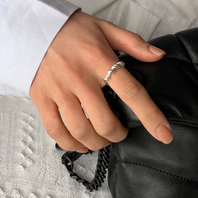 VINTAGE HOLLYWOOD [925 Silver] Twist Rope Ring_VH2435RI006M