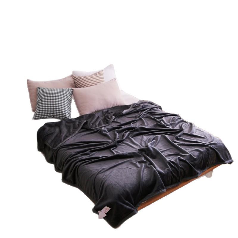 Thickened Flannel Fleece Solid Color Blanket - Office Nap & Gift Blanket with Custom Logo