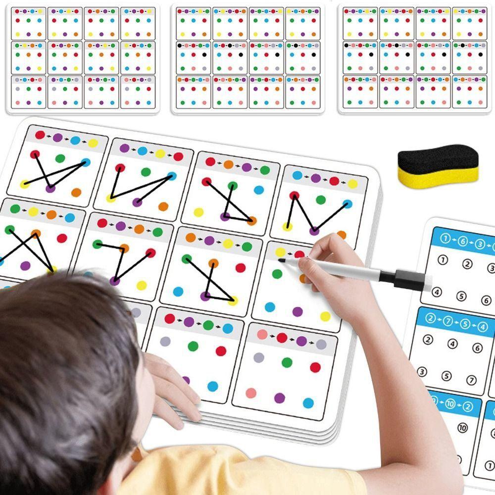 Reusable Training Link Cards Attention Training Color Number Cards Early Education