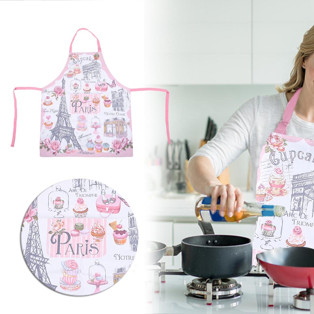 Kitchen Apron Women Men Sleeveless Cartoon Printed Household Apron for Cooking BakingType 2