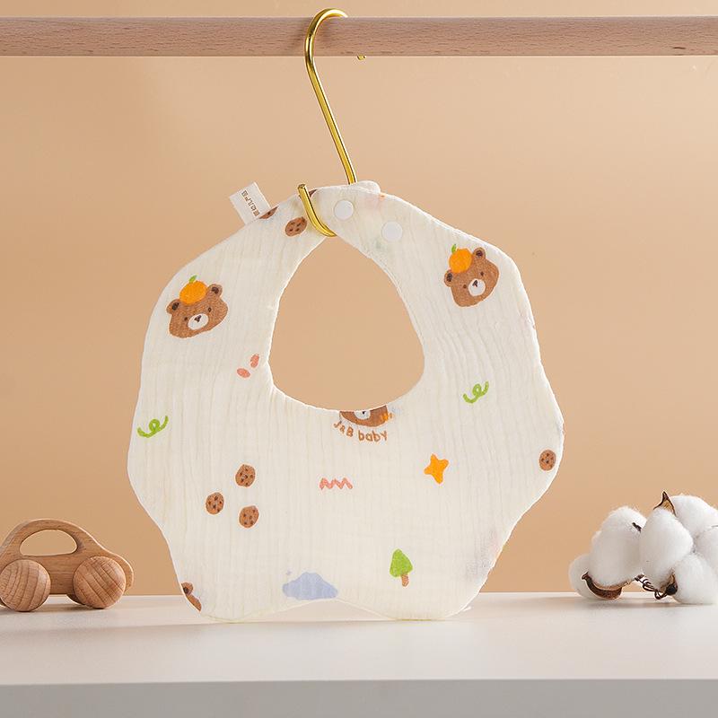 

Infant Cotton Gauze Bib - Soft, Absorbent 6-Layer Crepe for Newborns