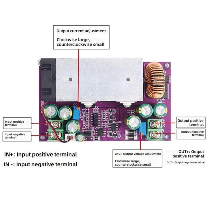 User Friendly Power Supply Module Easy Installation No Solder Required 600W 25A Constant Current with Wide Voltages Ranges for Various Applications