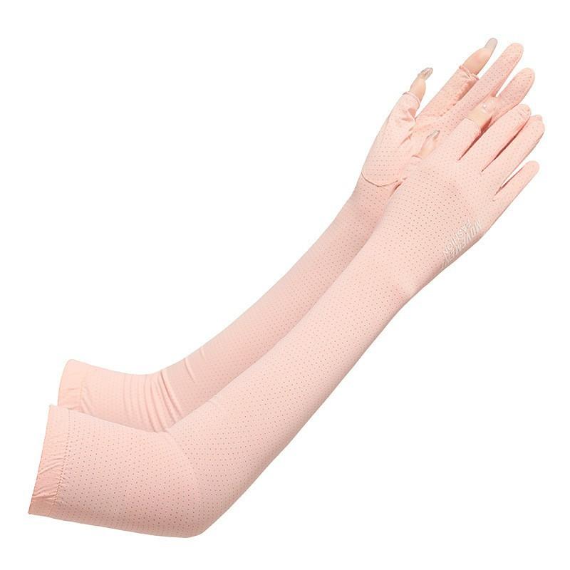 Sunscreen Ice Silk Sleeve Men and Women's Spring and Summer Gloves UV Arm Protection Ice Sleeves Driving Thin Two Finger Sleeve