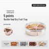 Luxe Fruit and Snack Storage Plate with Lid – Divided Sections for Fruits & Dried Snacks