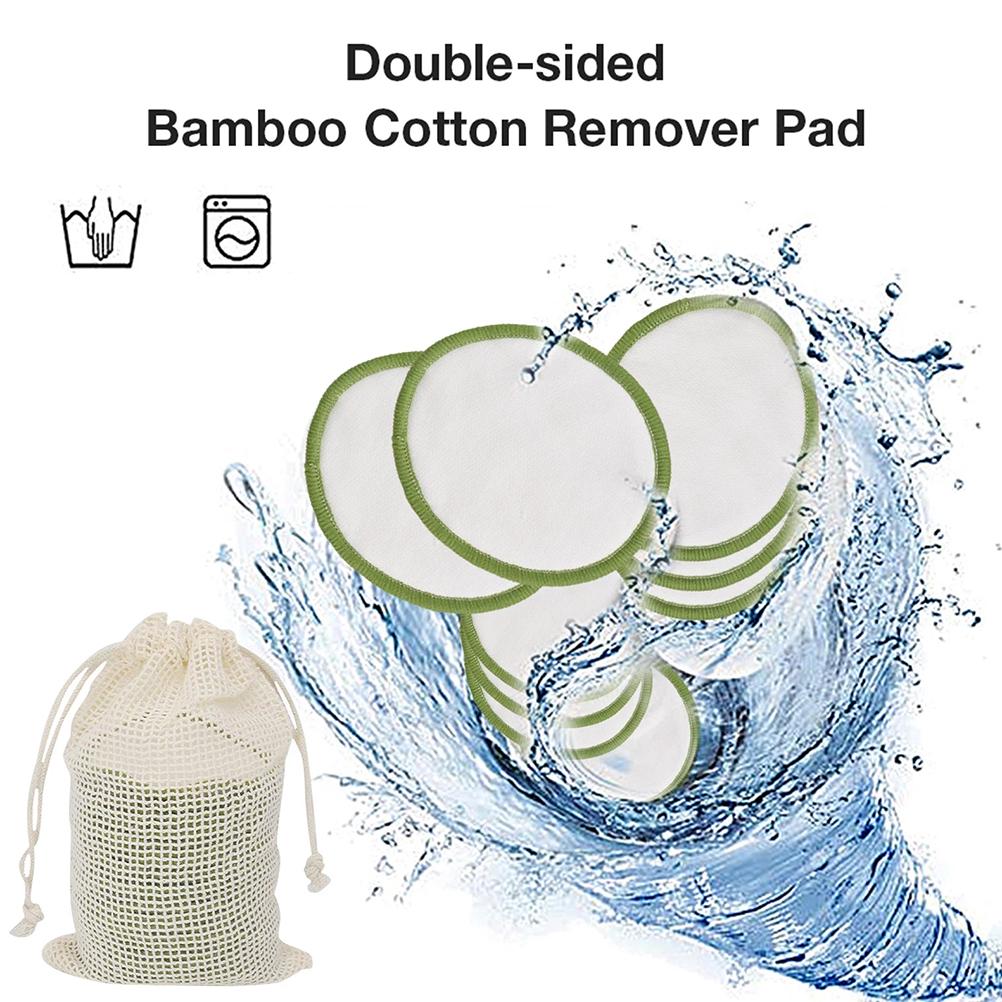 20 Pcs Reusable Makeup Remover Pads Bamboo Washable Cotton Rounds with Cotton Laundry Bag and Round