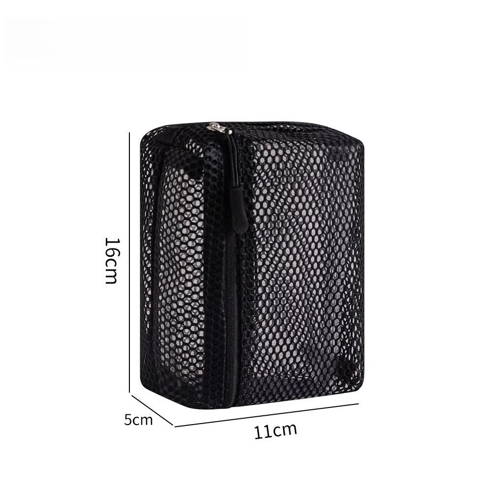 1-3pcs Casual Nylon Storage Pouch Transparent Mesh Mesh Pocket Cosmetic Bag with Zipper Swimming Mesh Packing Travel Storage Bag