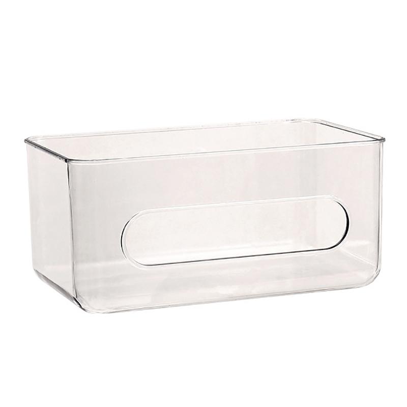 Transparent Storage Box Wall Mounted Tissue Box Large Capacity Disposable Mask Holder Free-Punching For Home Office