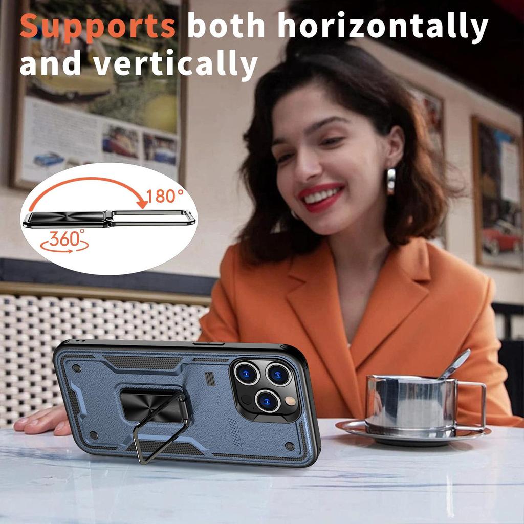 For iPhone 15 16 Pro Max/16 Plus/15 Plus/15 Pro/iPhone 16E Shockproof phone case car magnetic bracket protective cover TPU+PC