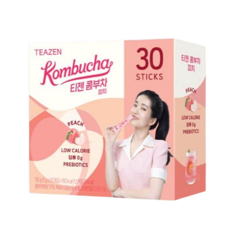 TEAZEN Peach Kombucha Korean Sparkling Peach Tea Drink 30 Sticks 1box(30ea)