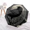 1 PC Automatic Folding Umbrella - Raven Pattern, Portable & Foldable Design with 8 Ribs, Christmas Birthday Gifts