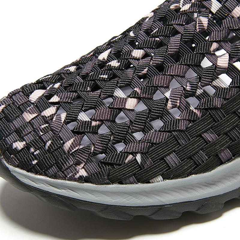 Men Camouflage Breathable Slip on Sneakers Men Summer Braid Beach Lazy Shoes Casual Weave Walking Flats