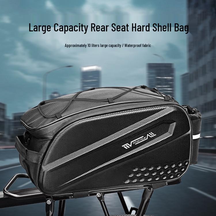 Waterproof Hard Shell Bicycle Rear Bag - Seat Bag & Storage Box Pannier for Mountain Bikes