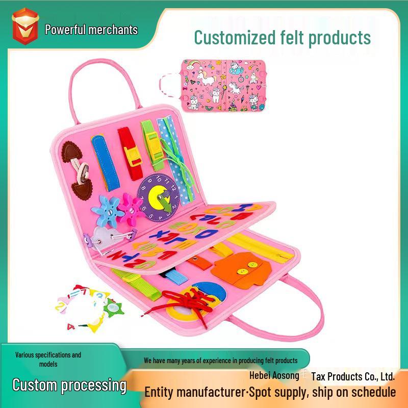 Montessori Toddler Felt Busy Board - Early Education Puzzle & Learning Tool