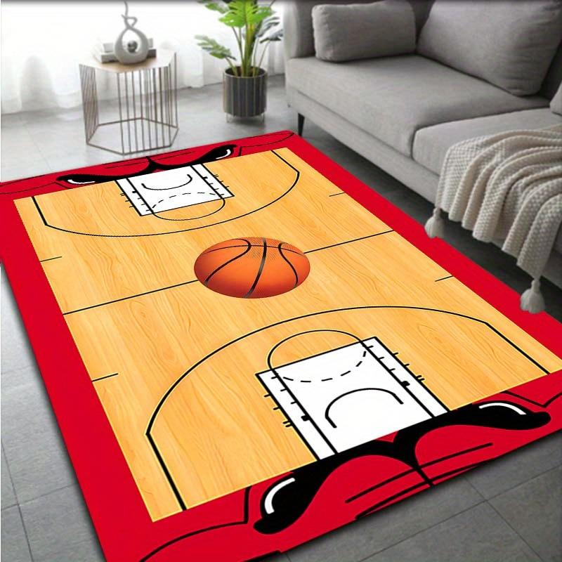 

Golden Diamond Velvet Dot Plush Basketball Court Design Carpet Non Slip Floor Mat Living Room Decoration Rug 50x80cm20x31in