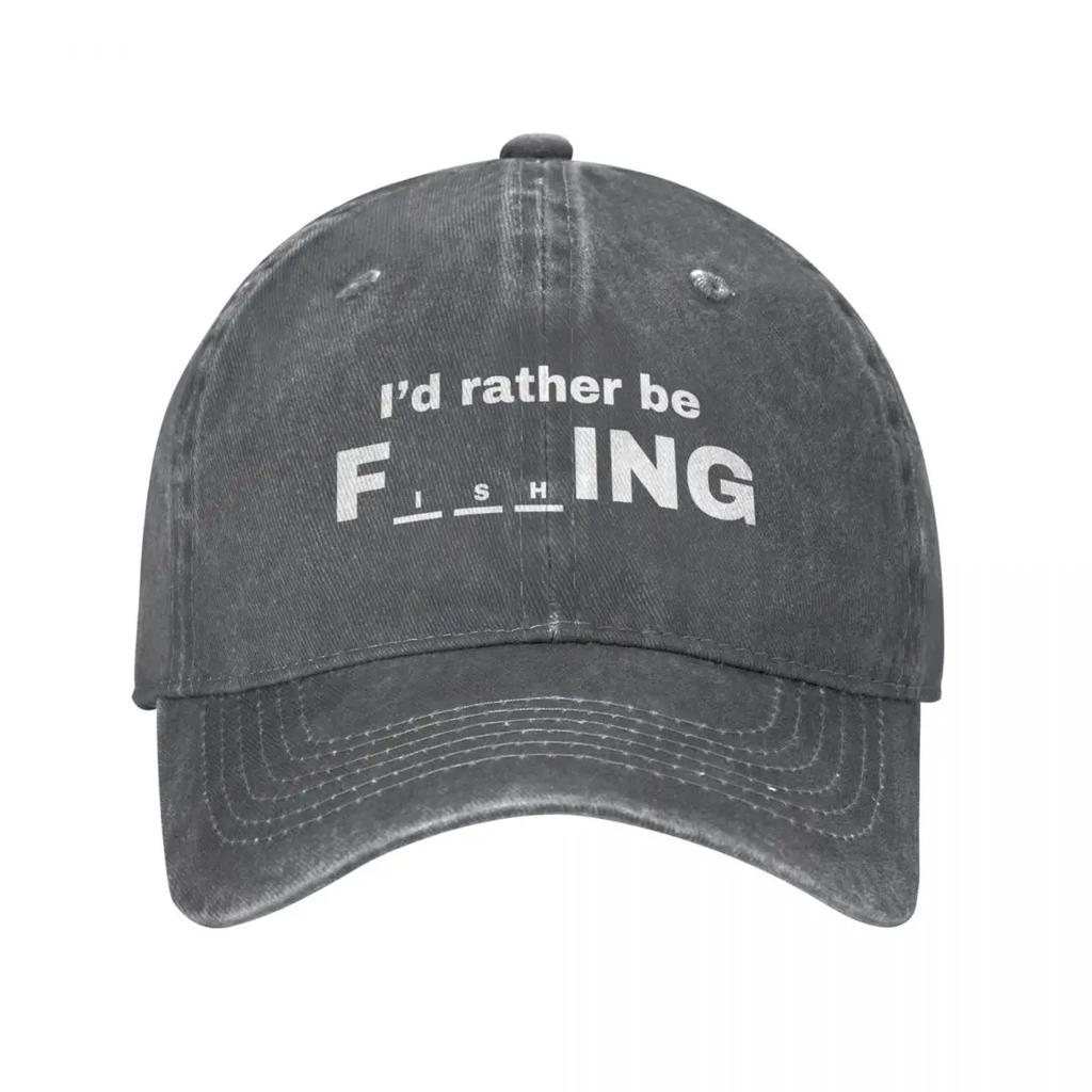 Funny Fishing Theme Outfits Unisex Baseball Caps Fish Fisherman Gift Distressed Washed Hats Cap Vintage Outdoor Fishing Cap