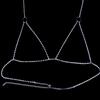 Shiny Crystal Rhinestone Bra Chain Harness Jewelry for Women Sexy Hollow Choker Necklace Body Harness Chain Bikini Top