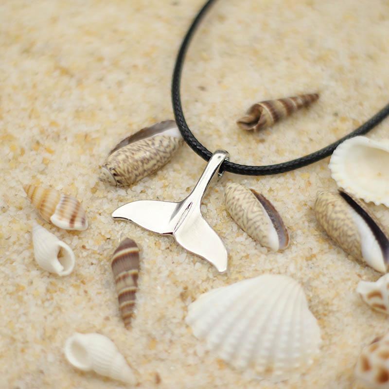 

Fashion Whale Tail Pendant Necklace Men Marine Protected Animals Necklace 60cm Hiphop Punk Necklace Beach Gift For Boyfriend серебряный