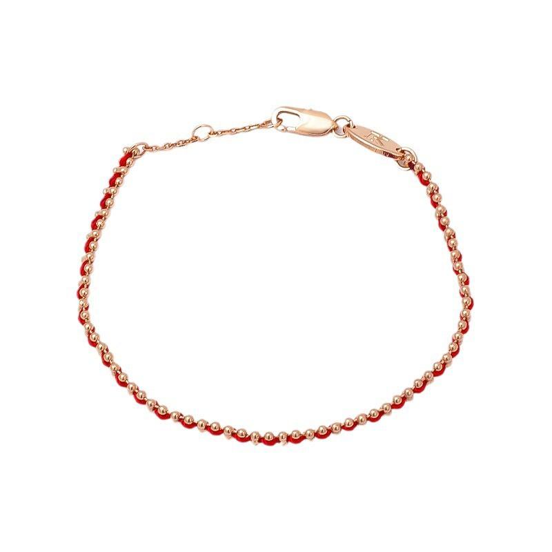 Handmade Red Cord Bracelet With Geometric Rose Gold Chain Minimalist Womens Luxury Friendship
