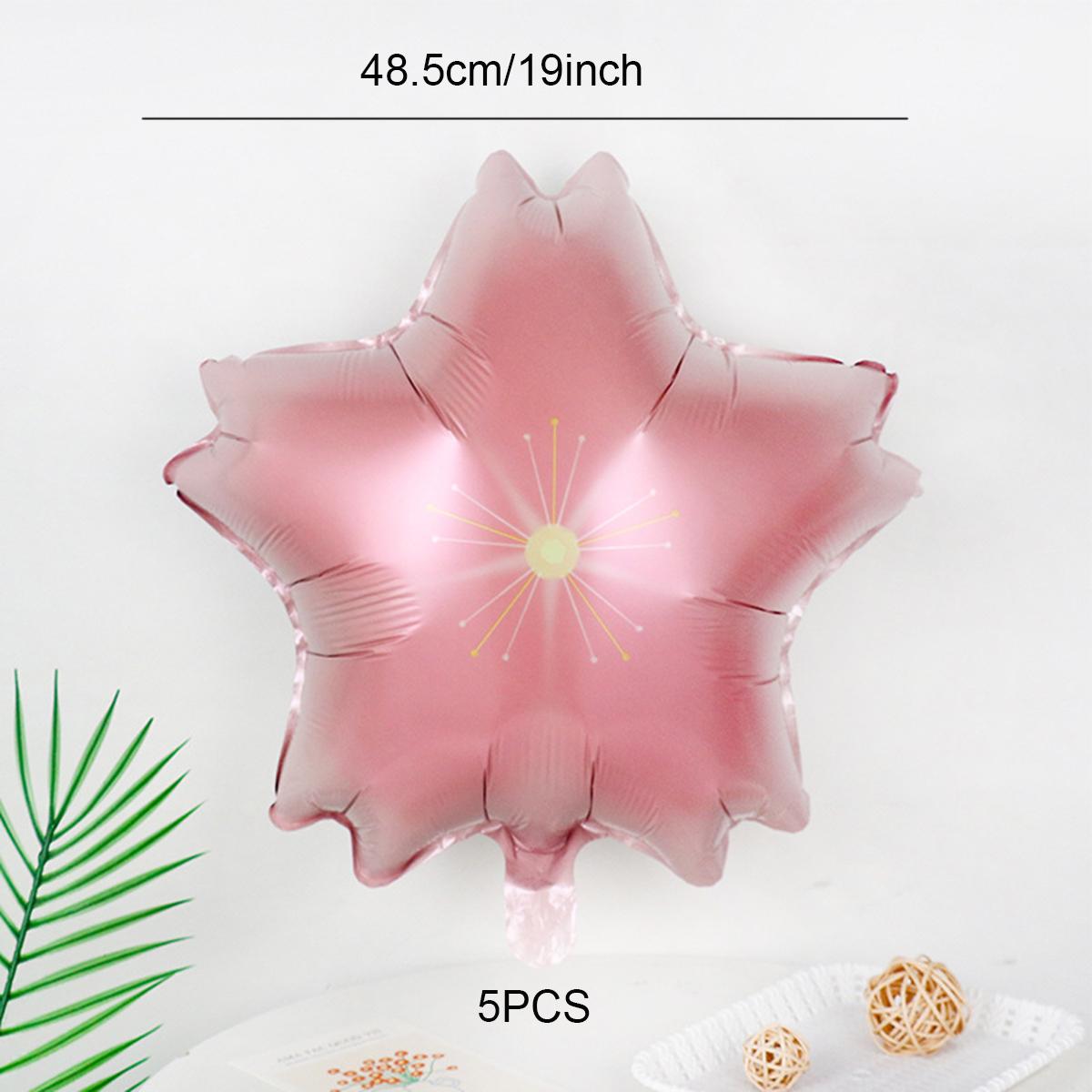 

5 шт. розовые двусторонние воздушные шары с вишневым цветом, воздушные шары с пятиконечной звездой, воздушные шары для украшения выпускного сезона, дня рождения