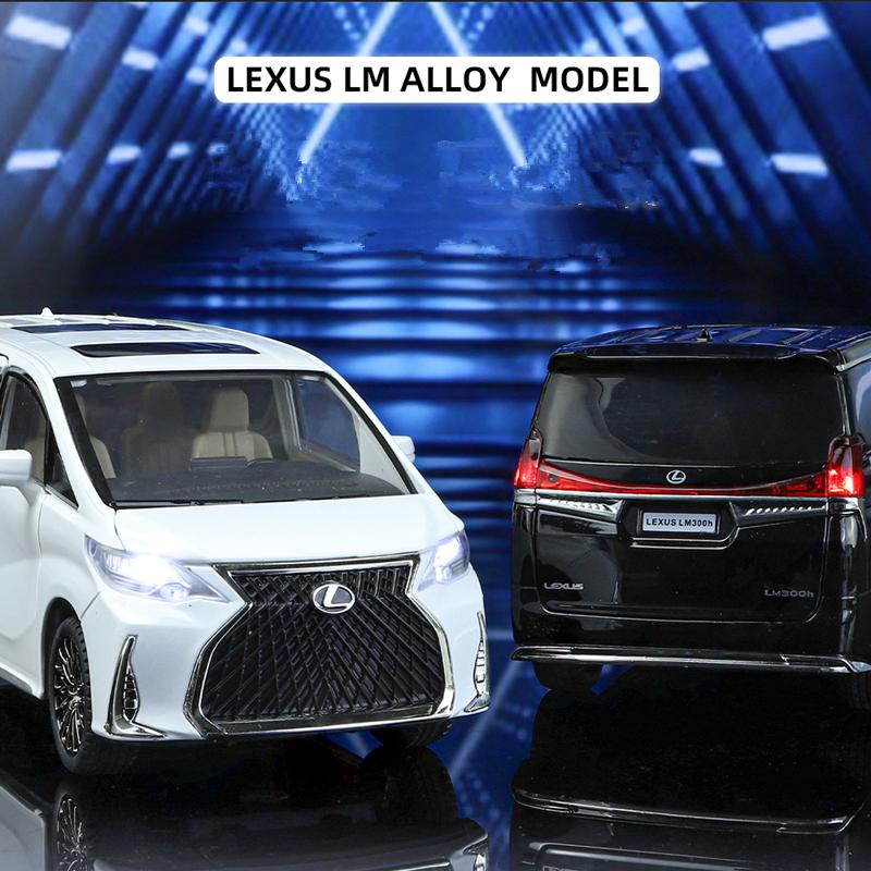 YMT1 1:24 Lexus LM300 MPV Alloy Car Model Diecast Metal Vehicles Car Model High Simulation Sound and Light Children Toy Gift With Key