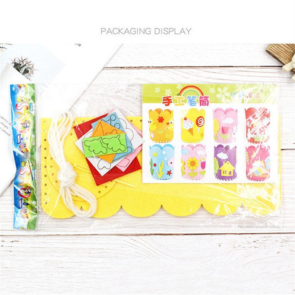 Toys Arts Crafts For Children Handwork Pen Container DIY Pencil Holder Non-Woven DIY Pen Holder