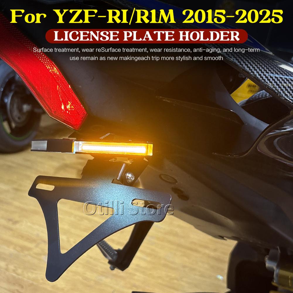 YZFR1 Kennzeichenhalter für YAMAHA YZF R1 2015-2025 Motorradzubehör Heckumbau Kennzeichenhalter-Entferner Halterung R1M R1 M