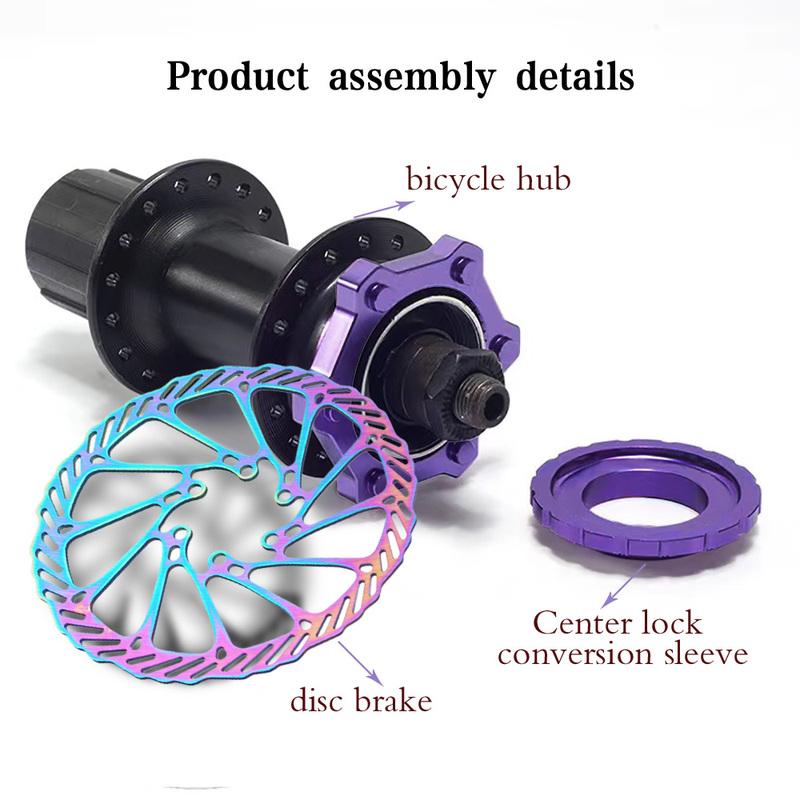 Bike Hub Center Lock To 6 Hole Adapter Mountain Bicycle Centerlock Hubs Middle Lock Conversion Seat 6 Bolt Rotor Disc Brake Part