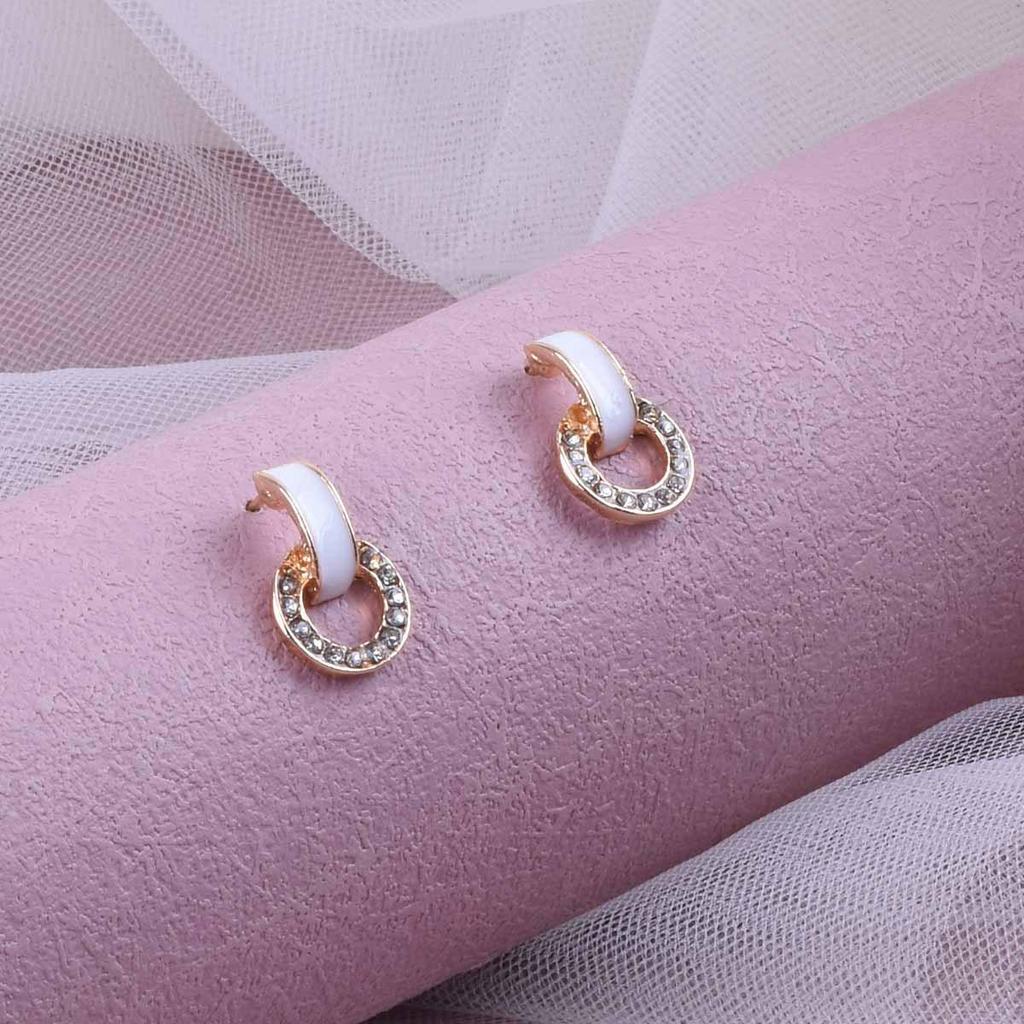2024 Trendy Elegant Zircon Stud Earrings: Simple, Short, and Personalized Style