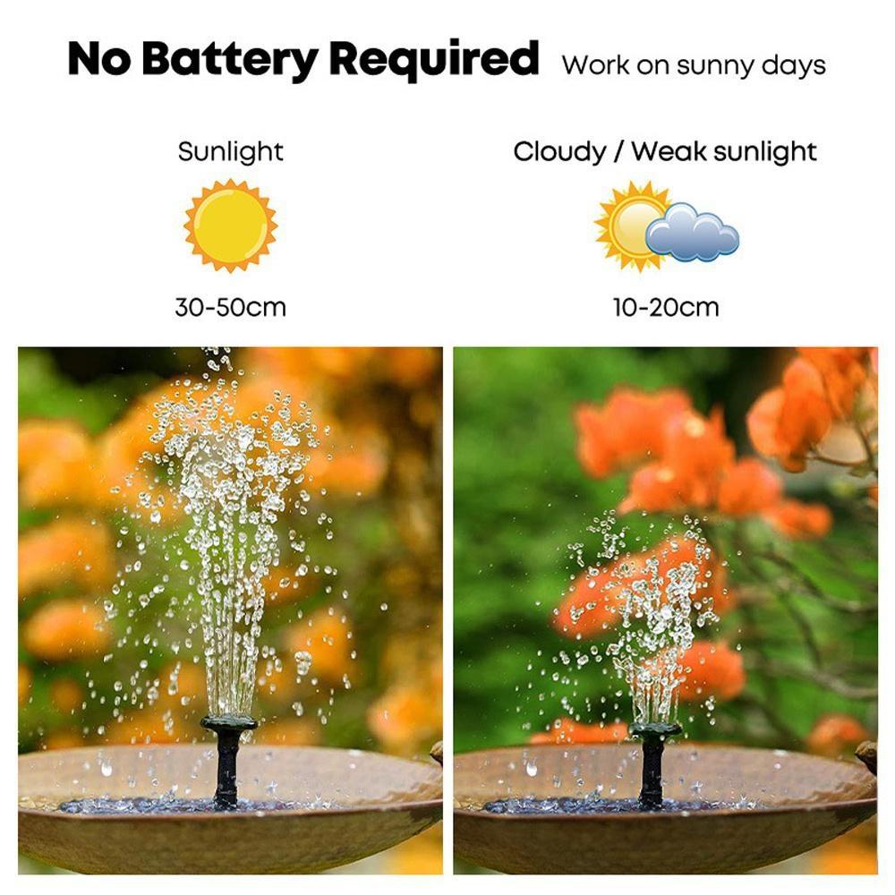 Mini Solar Water Fountain Pool Pond Waterfall Fountain Garden Decoration Outdoor Bird Bath Solar Powered Fountain Floating Water