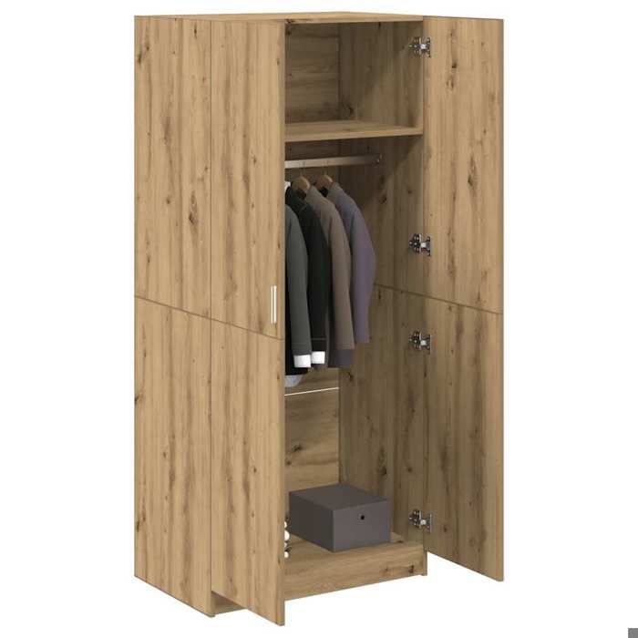 VidaXL Armoire en chêne artisanal 90 x 52 x 200 cm bois d'ingénierie, placard, rangement pour vêtements, armoire en tissu, 855885