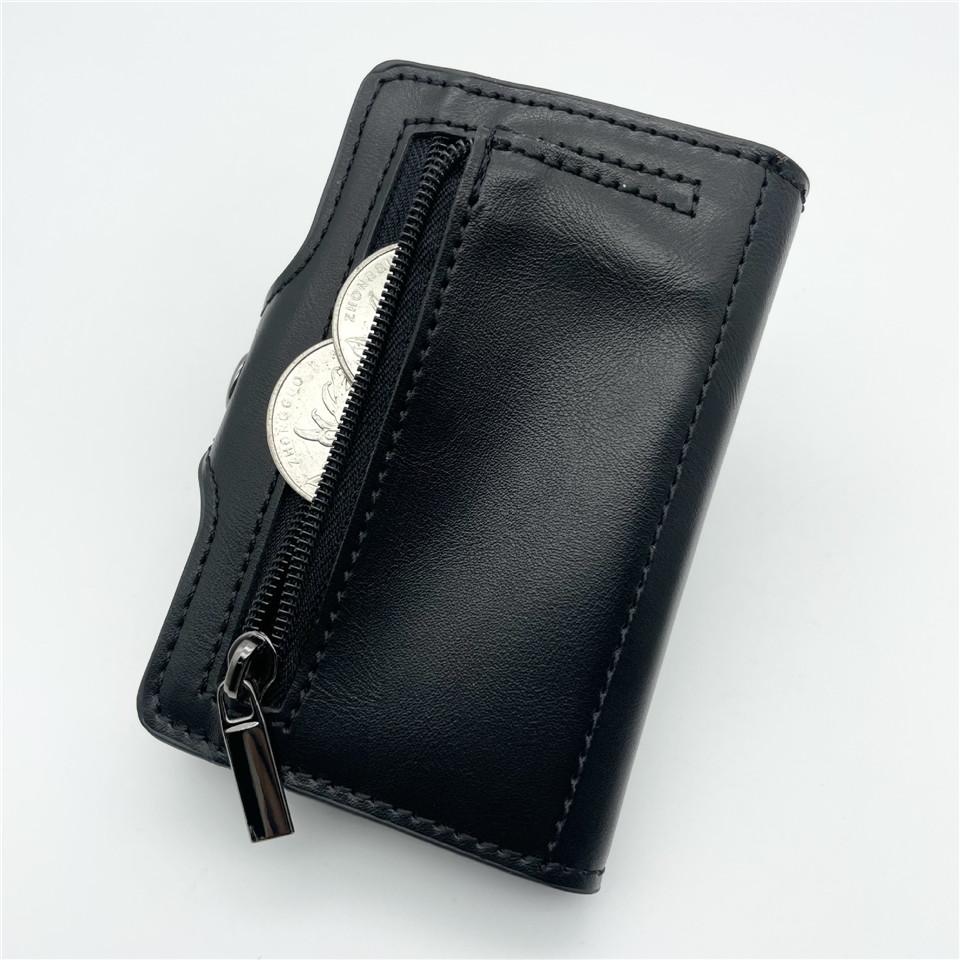 Airtag Cataramă Portofel Metal Aluminiu Cutie Carcasă Rfid Antifurt Glisare Suport card de credit Poșetă scurtă cu fermoar