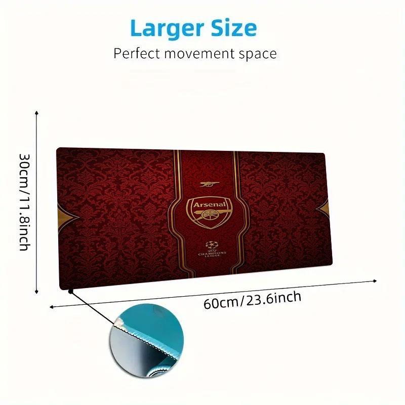 Arsenal F Großes Mauspad Große Gaming-Tischunterlage Rutschfest für Laptop Tablet Großes Mauspad XXL Matte Mini-PC-Spielmatte Mit verriegeltem Rand